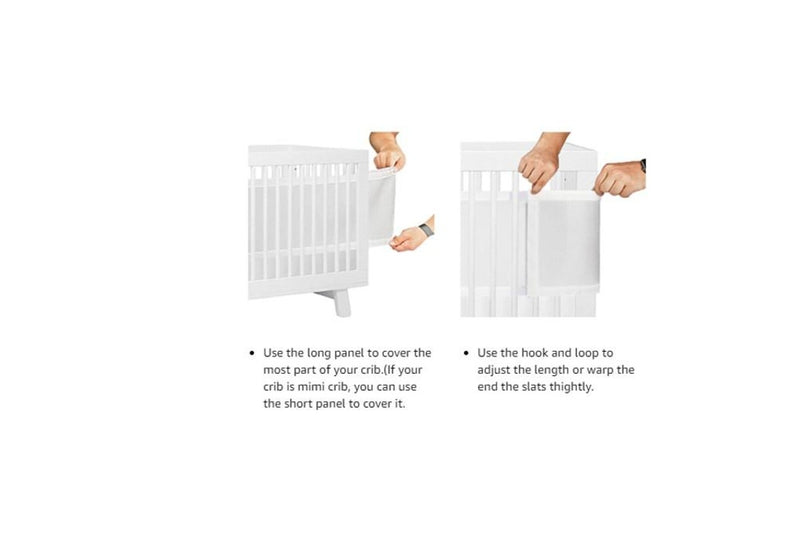 4 Sided Cot Liner Cot Shield Mesh Crib Breathable Baby Bumper Airflow WHITE