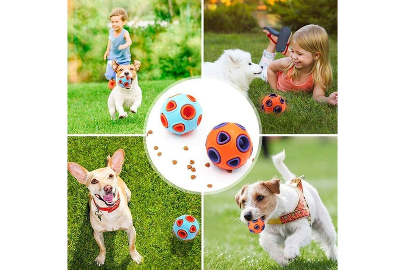 Durable Giggle Bounce Food Dispenser Teeth Cleaning Chew Rubber Ball For Dogs