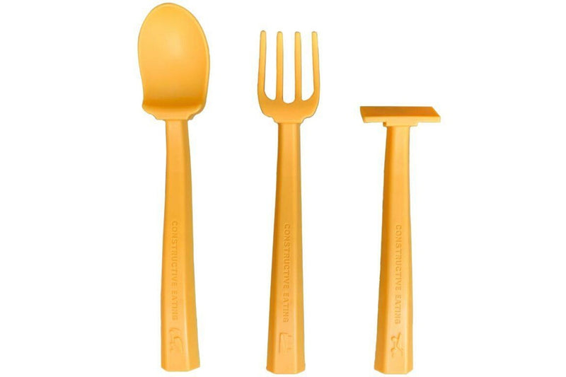 Constructive Baby: Truck Suction Plate and Cutlery - Yellow