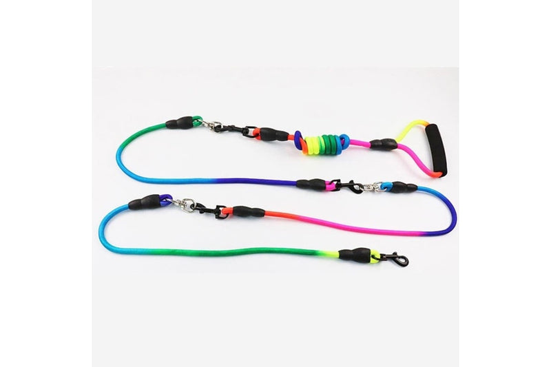 Rainbow Design 3 In 1 Nylon Leash With Durable Black Hook