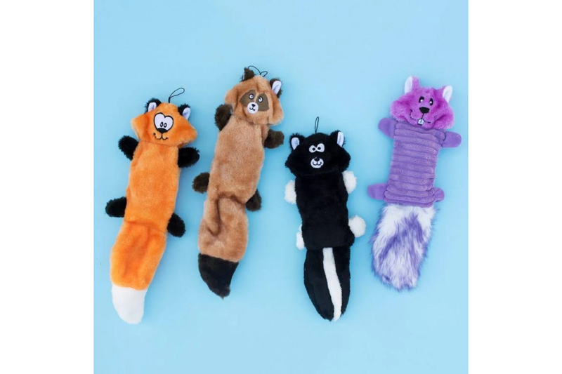 Zippy Paws Zingy Skunk No Stuffing Durable Squeaky Plush Dog Toy - One Size