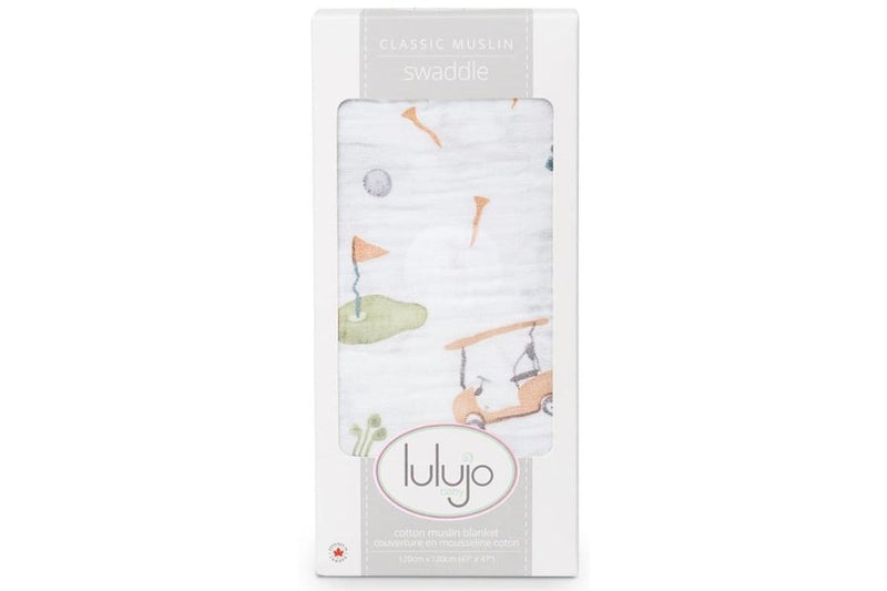 Lulujo: Muslin Cotton Swaddle - Golf