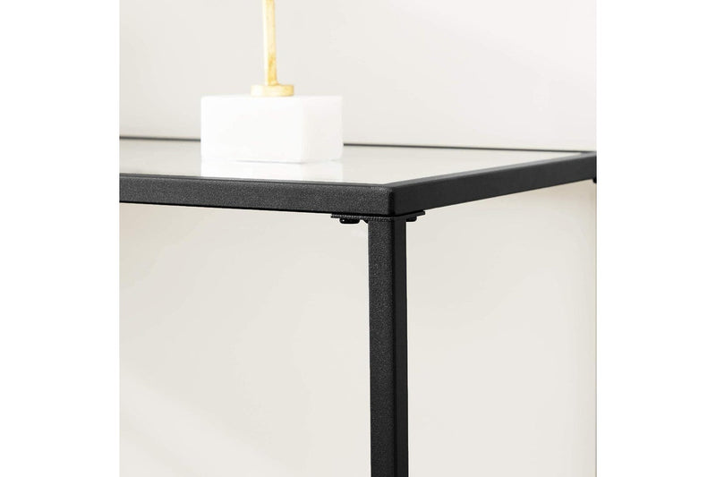 VASAGLE 1M Console Table with Tempered Glass - Black