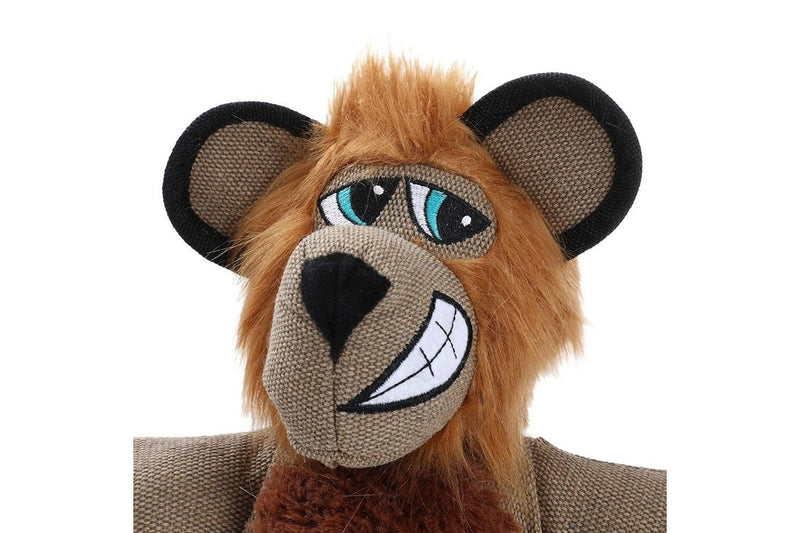 Paws & Claws 32cm Super Tuff Buddies Oxford Pet Interactive Toy Lion w Squeaker