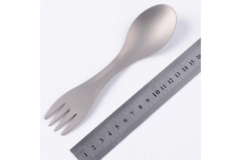 Outdoor Camping Tableware Titanium Fork Spoon Platinum - Standard