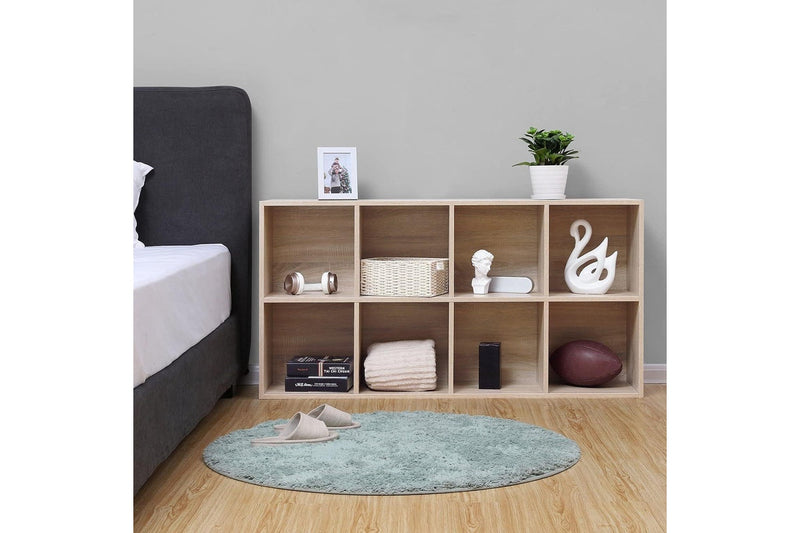 VASAGLE Freestanding 8 Cube Bookcase - Oak