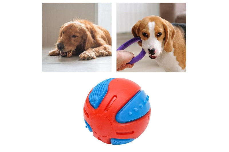 1x Dog Squeaky Ball Fun Training Indestructible Tooth Cleaning Puppy 8cm