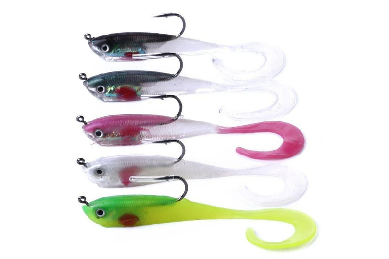 5 Piece 11cm/16g Soft Fish Lure Set For Sea Bass Fishing