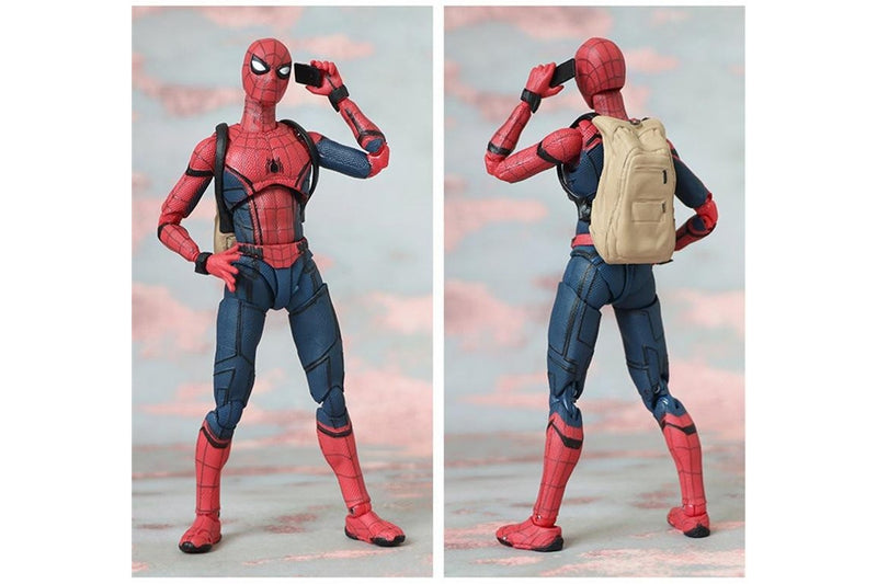 Spider-Man Homecoming Backpack Action Figure Spiderman Peter Parker Model 15cm