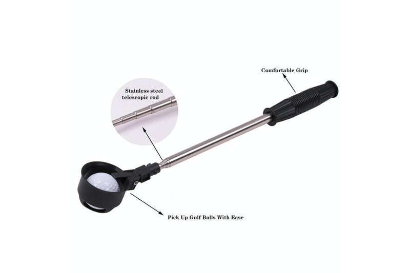 Golf 8 Sections Foldable Antenna Rod Stainless Steel Ball Picker