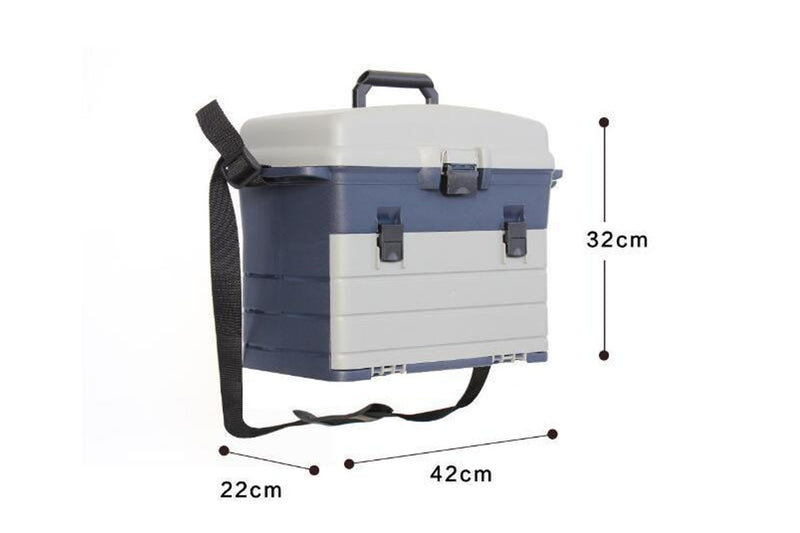 Ape Basics 3 Drawers Portable Fishing Tackle Box - Blue Grey