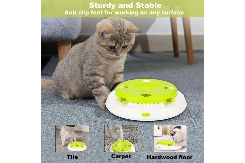 Interactive Cat Toy Electric Flutter Rotating Kitten Exercise Toy With Feather