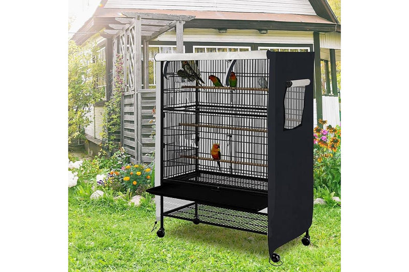 Breathable Good Night Birdcage Cover -Black