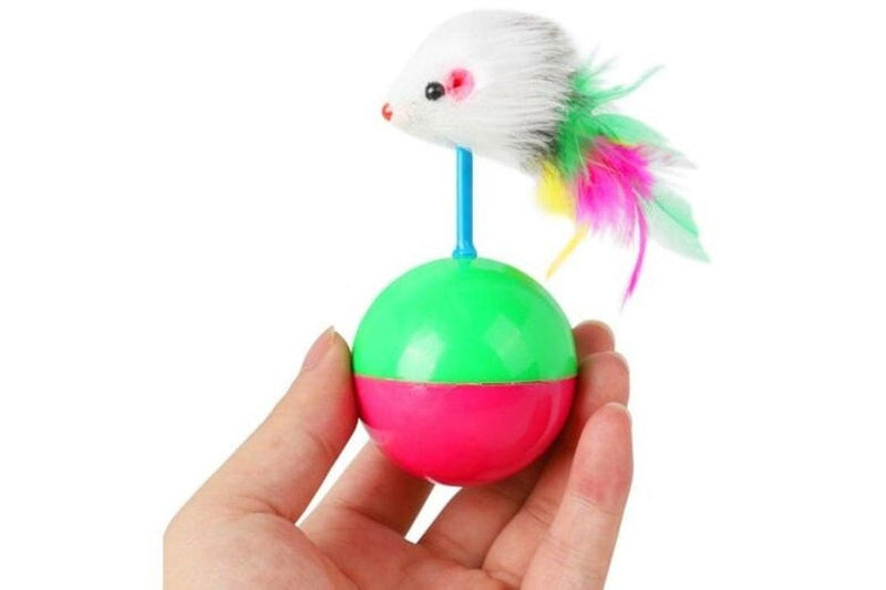 Mouse Tumbler Cat Dog Toy Ball Pet Real Rabbit Hair Multi - Standard