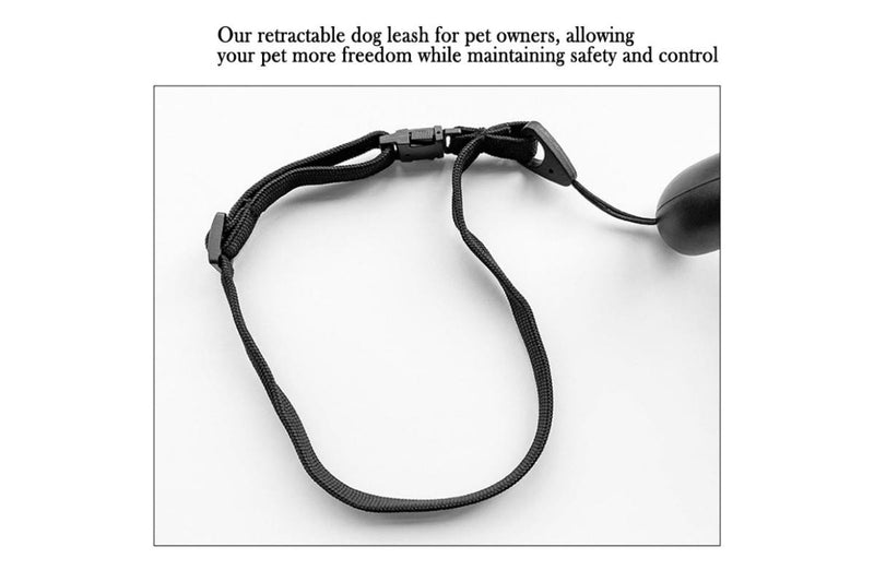 Retractable Lightweight LED Pet Leash - Medium/Large Dogs (Black)