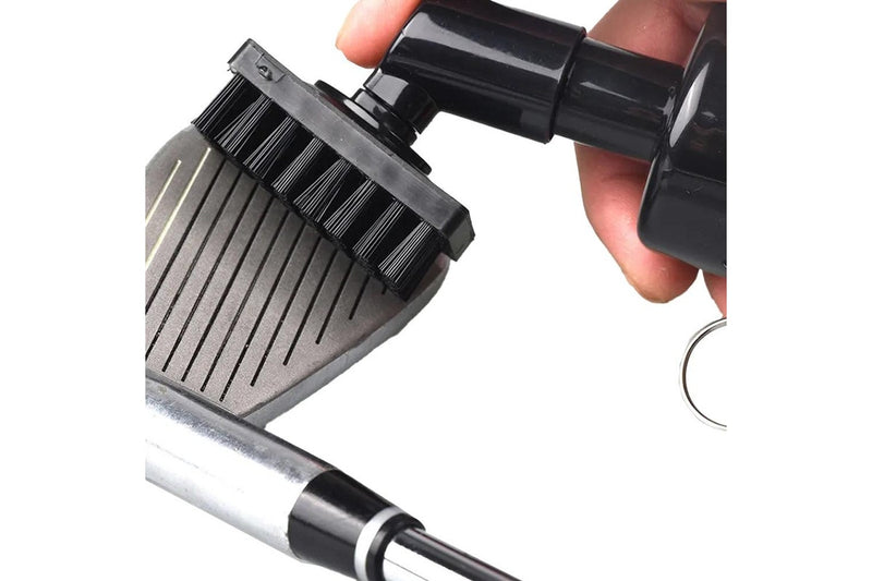 Golf Club Cleaning Brush Groove Cleaner with Squeeze Bottles Black