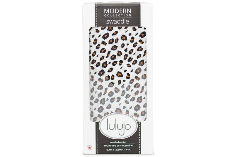 Lulujo: Muslin Bamboo Swaddle - Leopard