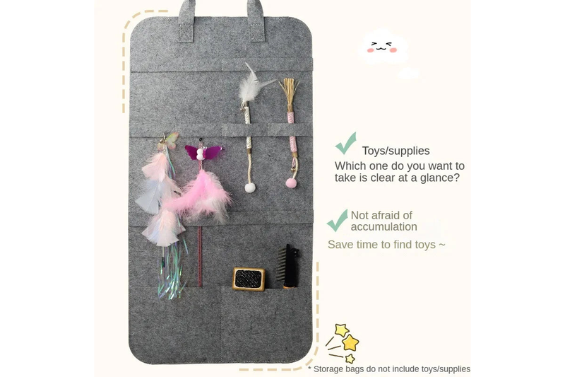 Pet Storage Bag Cat Toy For Stick Toys Catnip Dog Comb Interactive Organizer Products - Pink