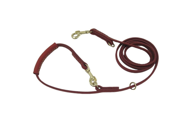 Leather Handle Dog Leash With p Shape Hook