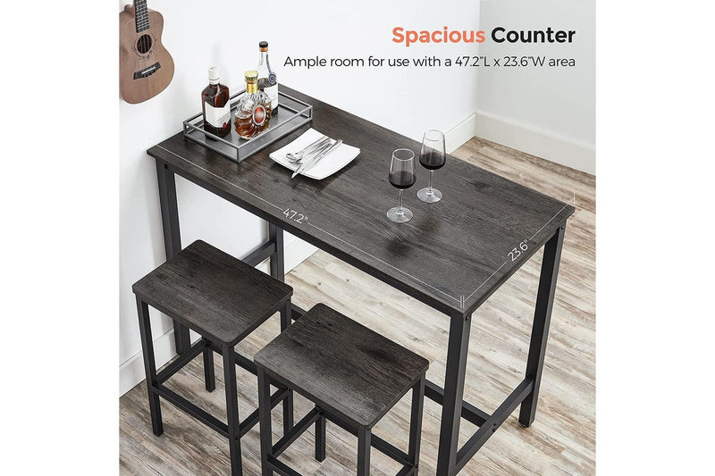 Vasagle Dining Bar Table Set - Dark Grey