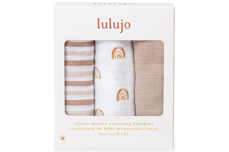 Lulujo: Mini Muslin Cloth - Rainbow (3 Pack)