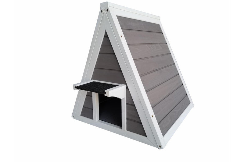 Solid Wood Outdoor Small Pet House - White & Light Grey