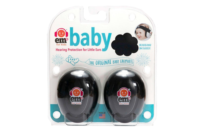 Em's for Kids: Baby Earmuffs - White/Black