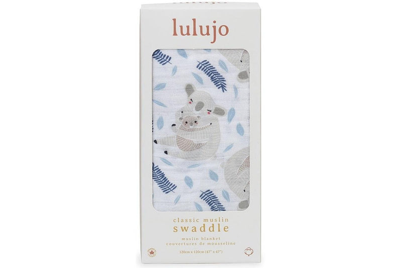 Lulujo: Muslin Cotton Swaddle - Koala