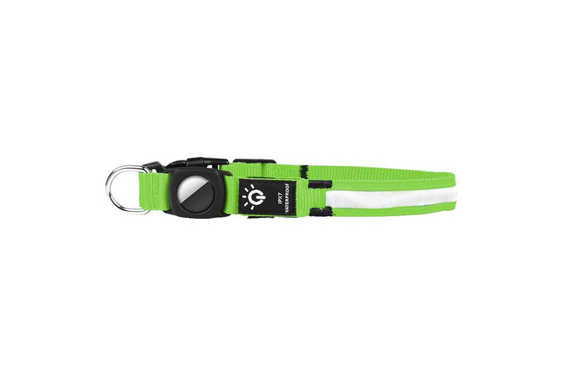 Luminous LED Pet Dog Collar Light-up USB Rechargeable Dog Collar Green