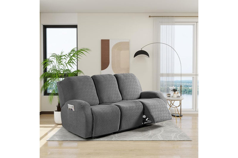 COMFEYA 3 Seater Recliner Covers for Recliner Chair - Dark Gray