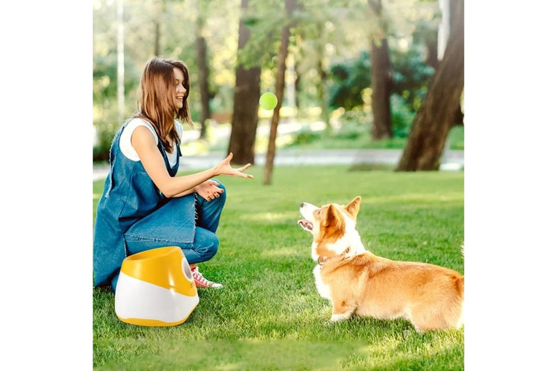 Automatic Ball Launcher Electric Interactive Ball Thrower Pet Dog Fetch Machine Orange