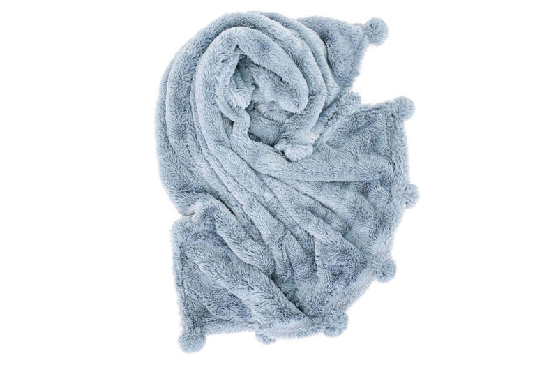 Weegoamigo: Plush Pom Pom Blanket - Midnight