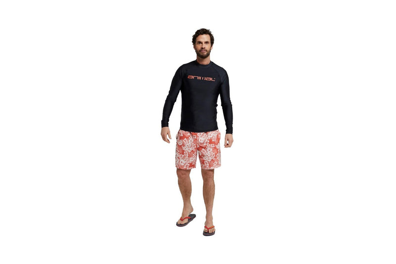 Animal Mens Sonny Logo Rash Guard (Black) (L)