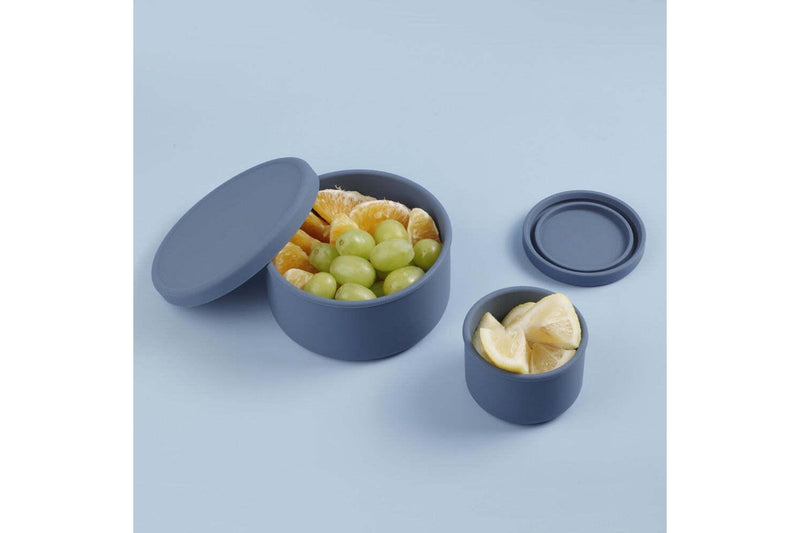 Haakaa: Round Silicone Food Container Set - Suva Grey