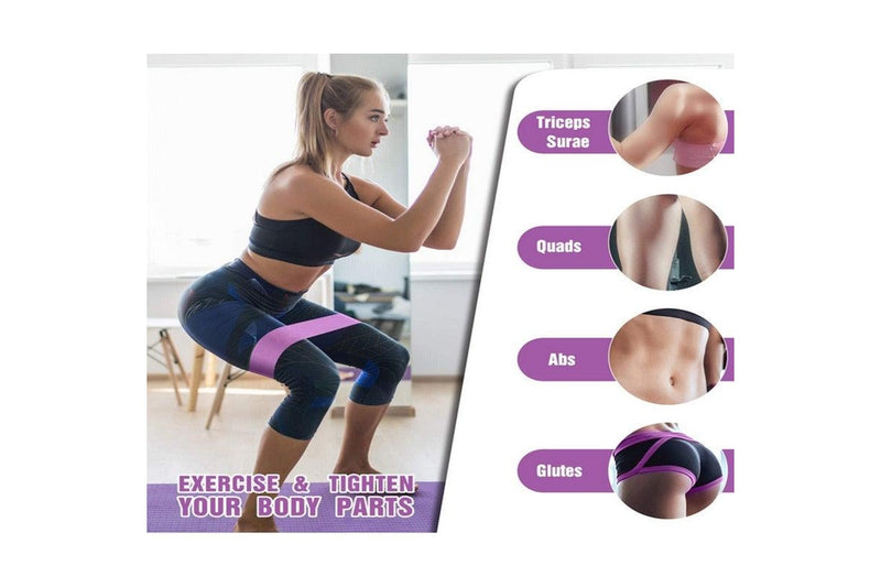 Resistance Bands For Legs And Butt Non Slip Elastic Booty 3 Levels Workout Women Sports Fitness Squat Glute Hip Training - Standard