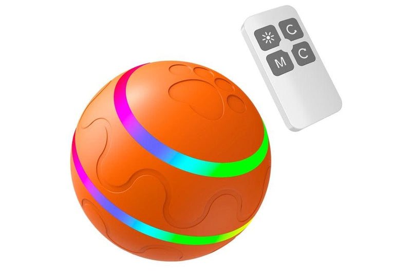 Pet Dog Cat Smart Toys Automatic Rolling Ball Electric Interactive For Training Self-Moving Kitten Supplie - Yellow With Remote