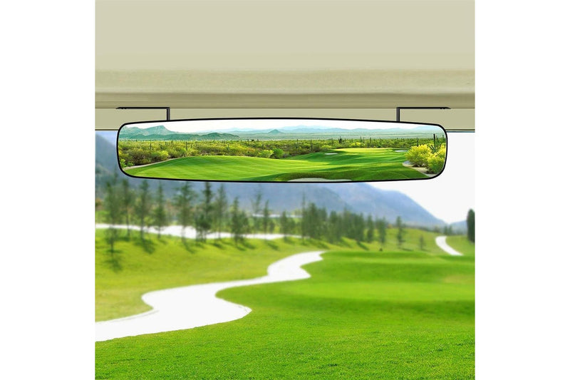 Adjustable Central Rear View Convex Golf Cart Mirror Replacement Compatible with Ezgo Club Car Yamaha