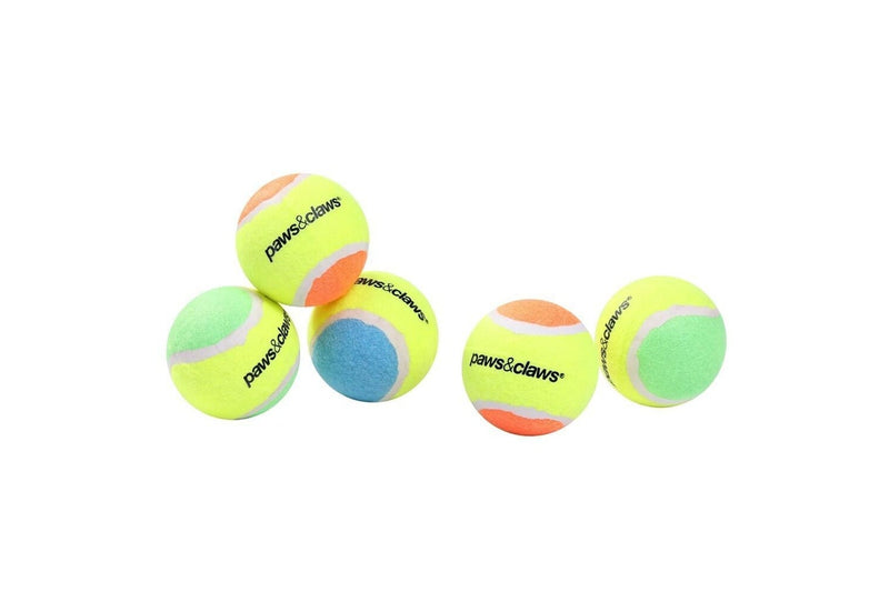 3x 5PK Paws & Claws 6cm Tennis Balls 2-Tone Dog Toy Interactive Fun Play Toys