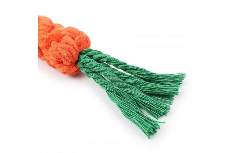 Handwoven Carrot Pet Cotton Rope Toy Bright Orange - Standard