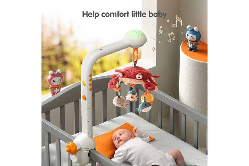 Baby Crib Mobile Set with Musical Light and Soft Animal Toys for Infant and Toddler Gifts