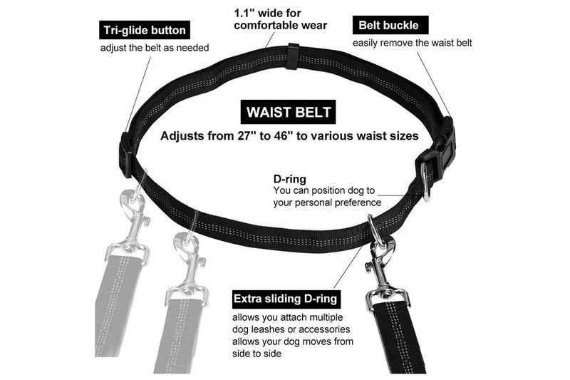 Hands-Free Dog Leash & Bag - Medium/Large Dogs (Teal)