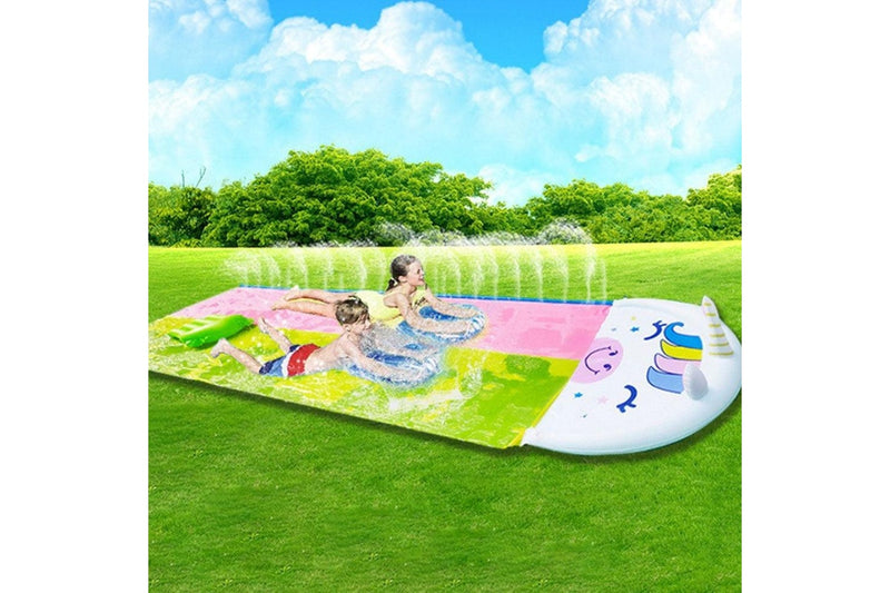 Extra Long Inflatable Slip Splash Slide with 2 Slidingboards Heavy Duty Water Slide for Kids