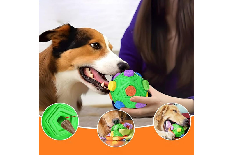 ZOOMIES Sniffer Ball with Fabric Puzzle Toy - Green