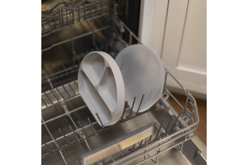 Bumkins: Silicone Grip Dish/ Lid - Grey