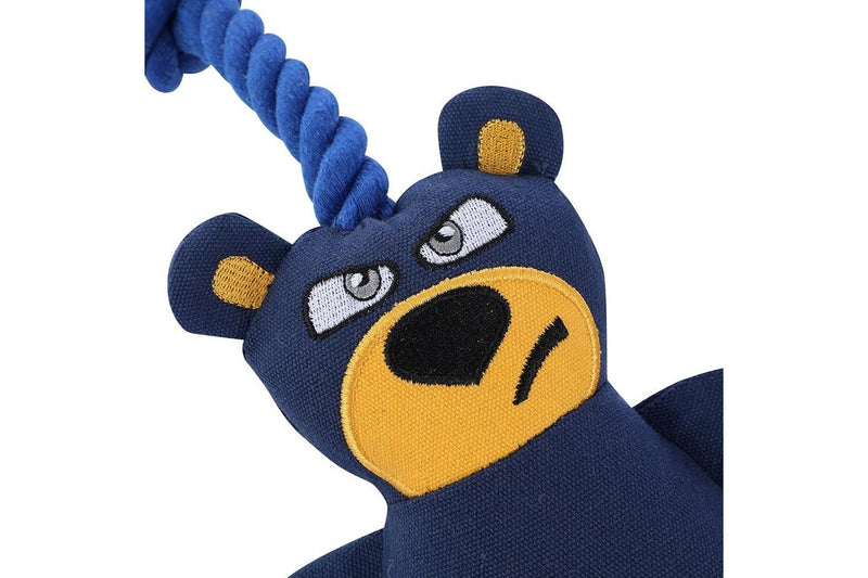 Paws & Claws 36cm Rascal Canvas Bear Tugger Pet Interactive Play Toy w Squeaker