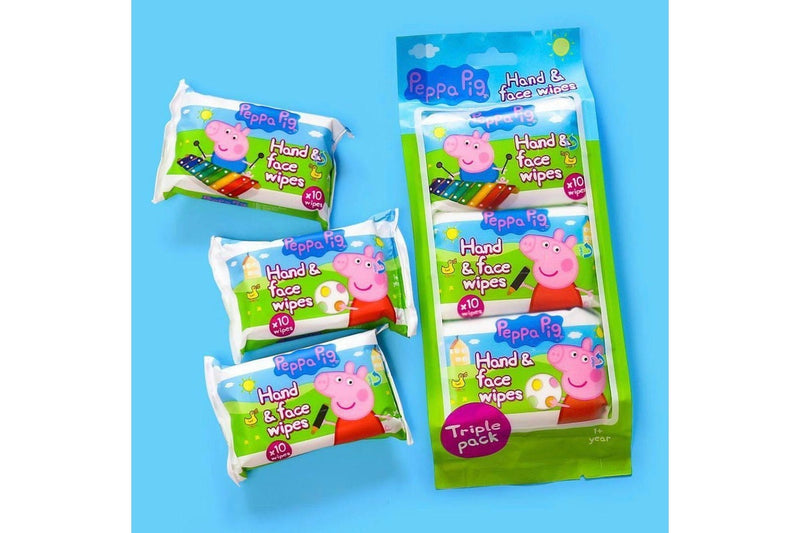 Peppa Pig Hand & Face Wipes 10's 3 Pack