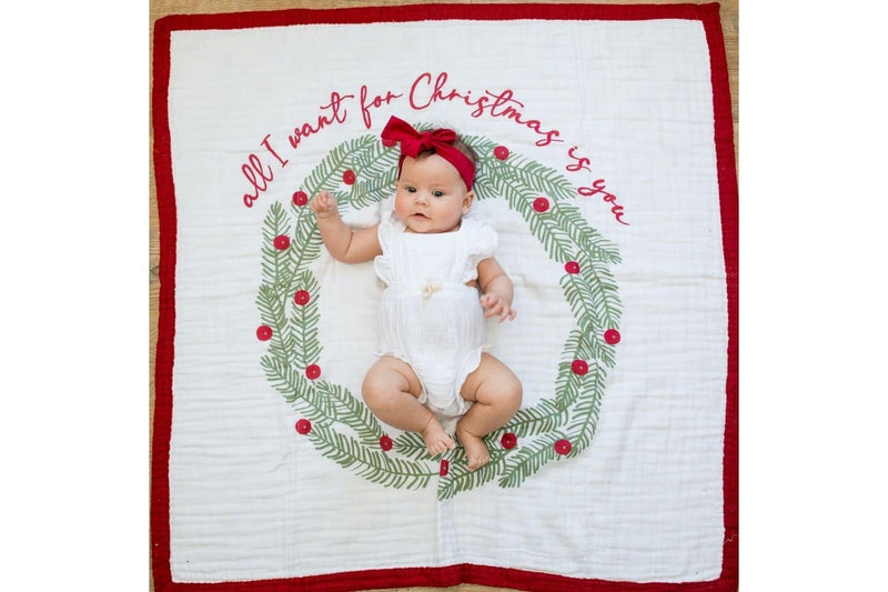 Lulujo: Muslin Cotton Quilt - Christmas Gingerbread