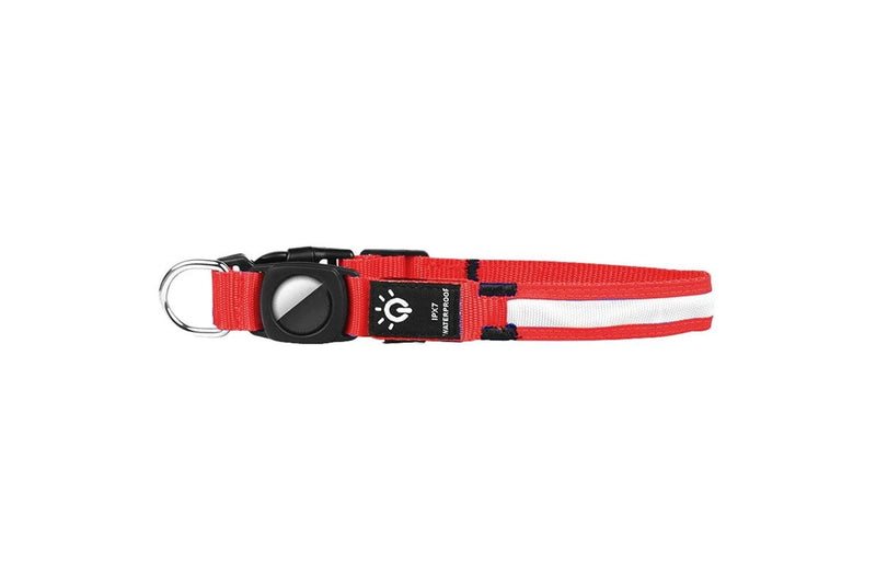 Luminous LED Pet Dog Collar Light-up USB Rechargeable Dog Collar Red