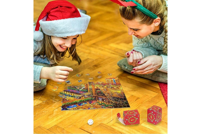 1008Pcs Advent Calendar Jigsaw Puzzles 24 Days Christmas Countdown Puzzles Christmas Gift