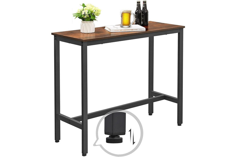 Vasagle Narrow Rectangular Bar Table - Rustic Brown